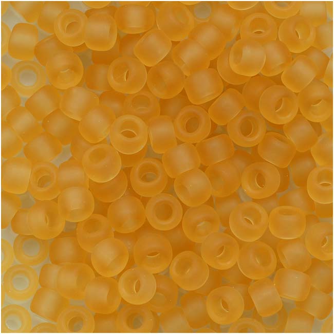 Toho Round Seed Beads 8/0 2F 'Transparent Frosted Lt Topaz' 8 Gram Tube