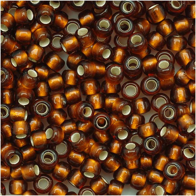 Toho Round Seed Beads 8/0 34F 'Silver Lined Frosted Smoky Topaz' 8 Gram Tube