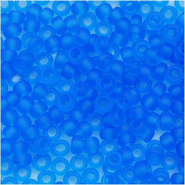 Toho Round Seed Beads 8/0 3CF 'Transparent Frosted Dark Aquamarine' 8 Gram Tube