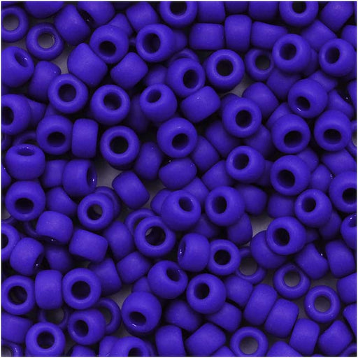 Toho Round Seed Beads 8/0 48F Opaque Frosted Navy Blue 8 Gram Tube