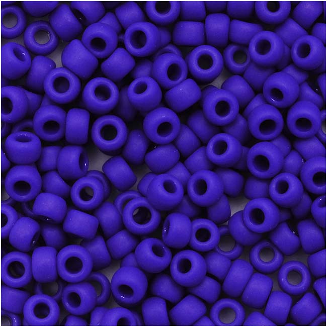 Toho Round Seed Beads 8/0 48F Opaque Frosted Navy Blue 8 Gram Tube