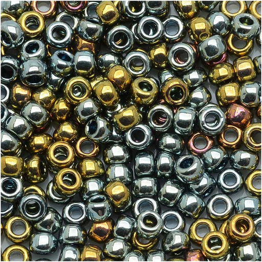 Toho Round Seed Beads 8/0 #721 - Galvanized Blue Gold (8 Grams)