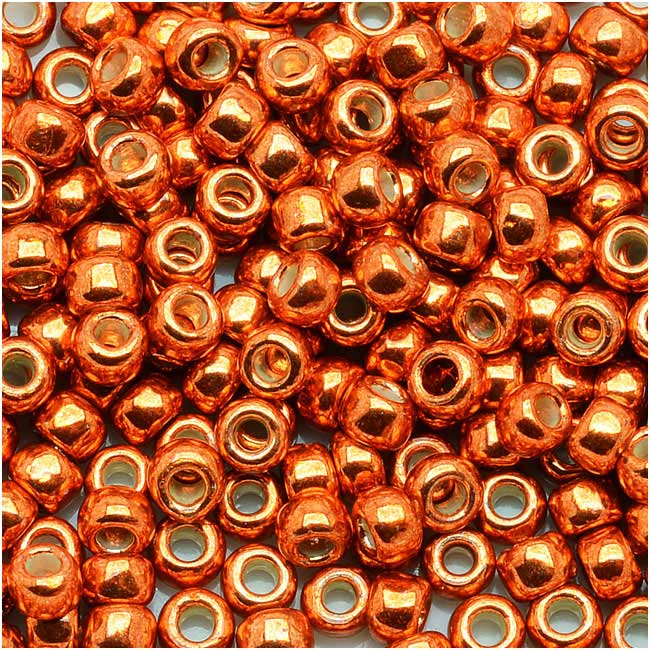 Toho Round Seed Beads 8/0 #PF562 - Permanent Finish Galvanized Saffron (8 Grams)