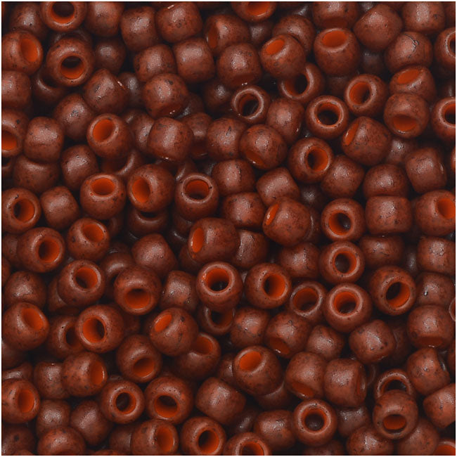 Toho Seed Beads, Round 8/0 Semi Glazed, Burnt Orange (8 Gram Tube)