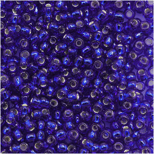 Toho Round Seed Beads 11/0 28 Silver Lined Cobalt 8 Gram Tube