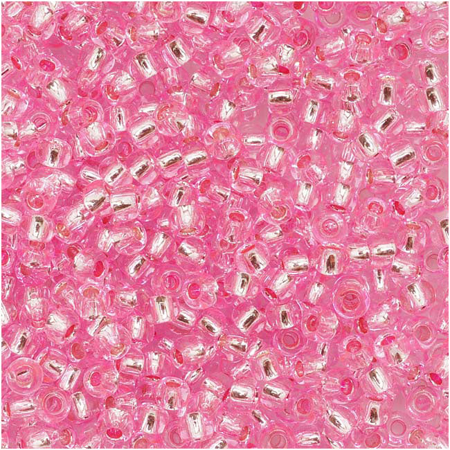 Toho Round Seed Beads 11/0 38 'Silver Lined Pink' 8 Gram Tube