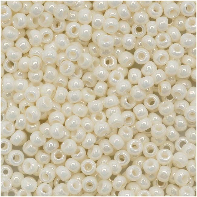 Toho Round Seed Beads 11/0 122 Opaque Lustered Navajo White 8 Gram Tube