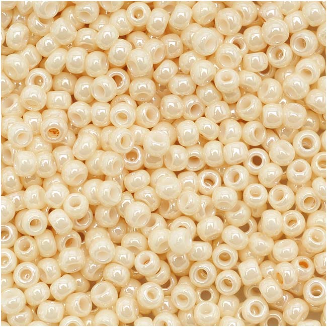 Toho Round Seed Beads 11/0 123 'Opaque Lustered Lt Beige' 8 Gram Tube