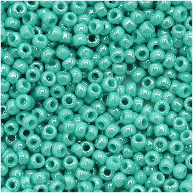 Toho Round Seed Beads 11/0 132 'Opaque Lustered Turquoise' 8 Gram Tube