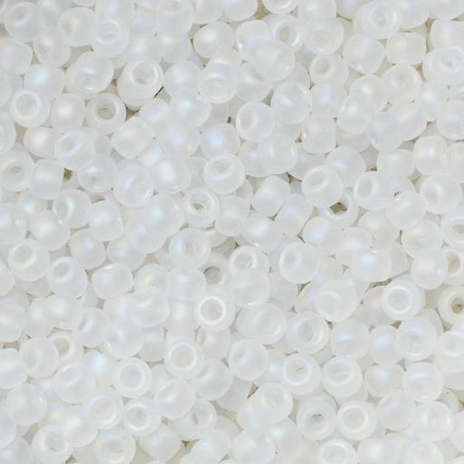 Toho Seed Beads, Round 11/0 #161F 'Transparent Rainbow Frosted Crystal' (8 Grams)
