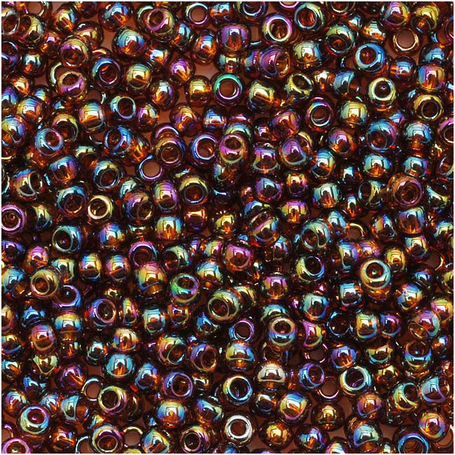 Toho Round Seed Beads 11/0 177 'Transparent Rainbow Smoky Topaz' 8 Gram Tube