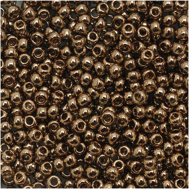 Toho Round Seed Beads 11/0 204 'Gold Lustered Montana Blue' 8 Gram Tube