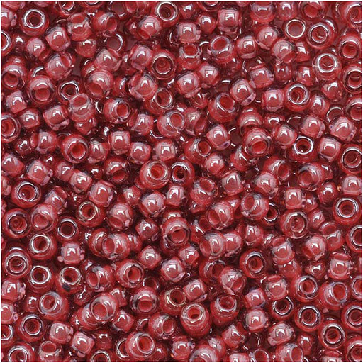 Toho Round Seed Beads 11/0 291 'Transparent Lustered Rose/Mauve Lined' 8 Gram Tube