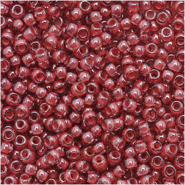 Toho Round Seed Beads 11/0 291 'Transparent Lustered Rose/Mauve Lined' 8 Gram Tube