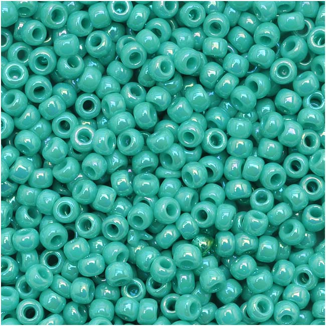 Toho Round Seed Beads 11/0 413 'Opaque Rainbow Turquoise' 8 Gram Tube