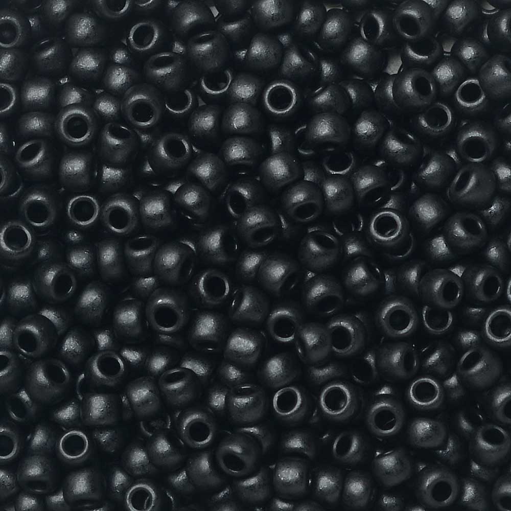 Toho Seed Beads, Round 11/0 #2612F 'Semi Glazed Jet' (8 Grams)