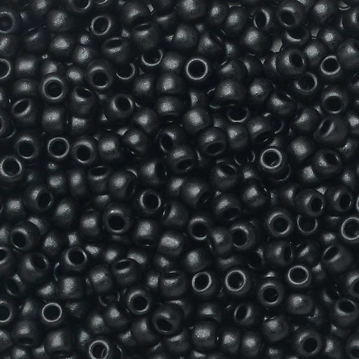 Toho Seed Beads, Round 11/0 #2612F 'Semi Glazed Jet' (8 Grams)