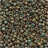 Toho Round Seed Beads 11/0 1703 'Gilded Marble Turquoise' 8 Gram Tube