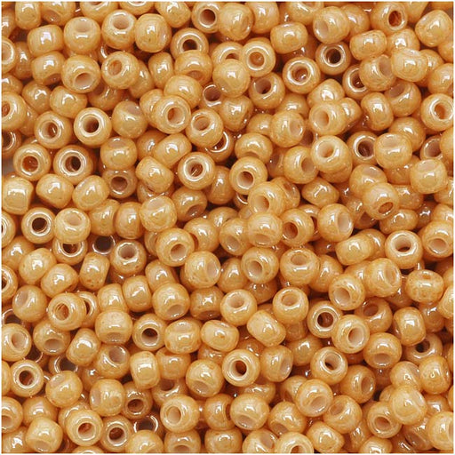Toho Round Seed Beads 11/0 123D 'Opaque Lustered Dark Beige' 8 Gram Tube