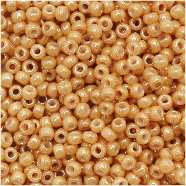 Toho Round Seed Beads 11/0 123D 'Opaque Lustered Dark Beige' 8 Gram Tube