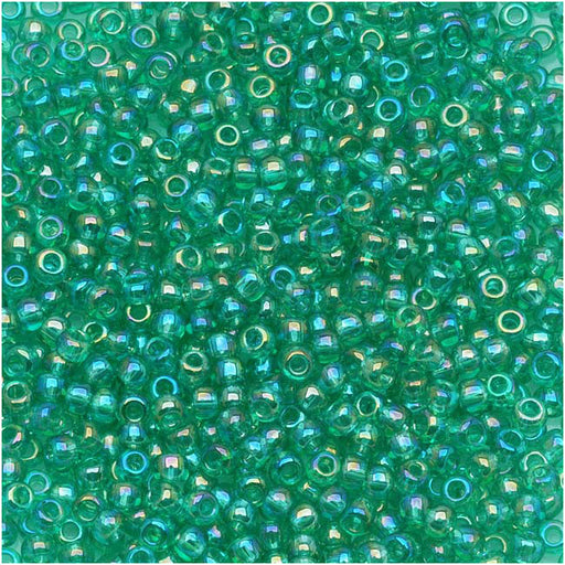 Toho Round Seed Beads 11/0 #164B 'Transparent Rainbow Dark Peridot' 8g