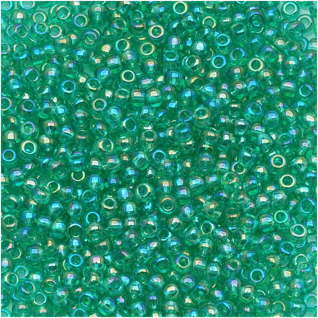 Toho Round Seed Beads 11/0 #164B 'Transparent Rainbow Dark Peridot' 8g