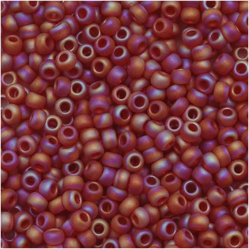 Toho Round Seed Beads 11/0 165CF 'Transparent Rainbow Frosted Ruby' 8 Gram Tube
