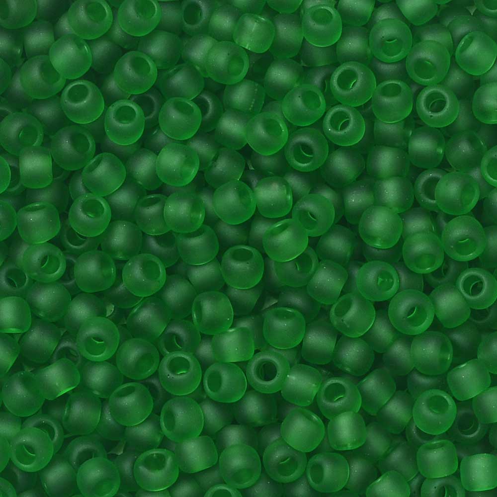 Toho Seed Beads, Round 11/0 #7BF 'Transparent Frosted Grass Green' (8 Grams)
