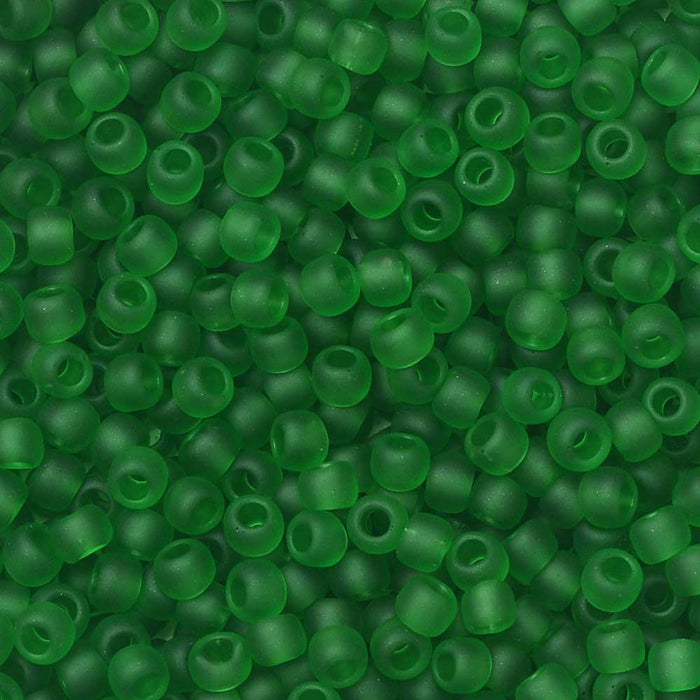Toho Seed Beads, Round 11/0 #7BF 'Transparent Frosted Grass Green' (8 Grams)