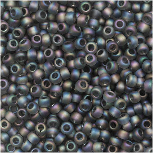 Toho Round Seed Beads 11/0 176BF 'Transparent Rainbow Frosted Gray' 8 Gram Tube