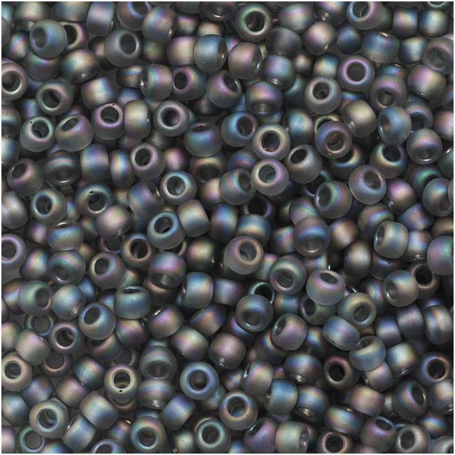Toho Round Seed Beads 11/0 176BF 'Transparent Rainbow Frosted Gray' 8 Gram Tube