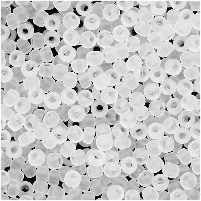 Toho Round Seed Beads 11/0 1F 'Transparent Frosted Crystal' 8 Gram Tube
