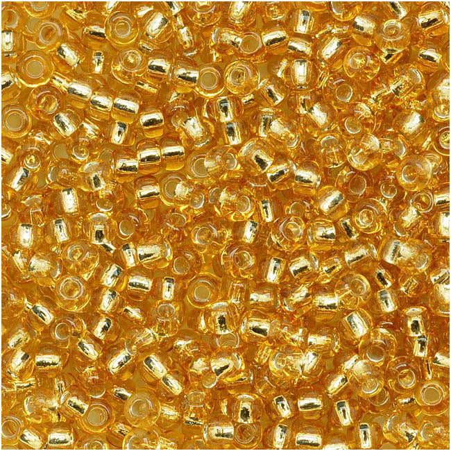 Toho Round Seed Beads 11/0 #22B 'Silver Lined Med Topaz' 8 Gram Tube