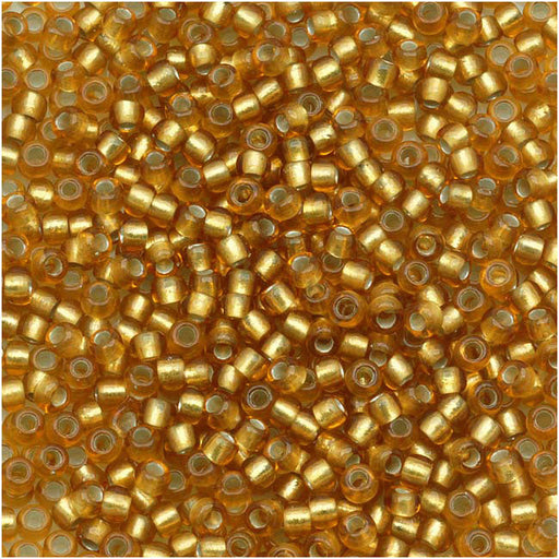 Toho Round Seed Beads 11/0 #22CF 'Silver Lined Frosted Dark Topaz' 8g
