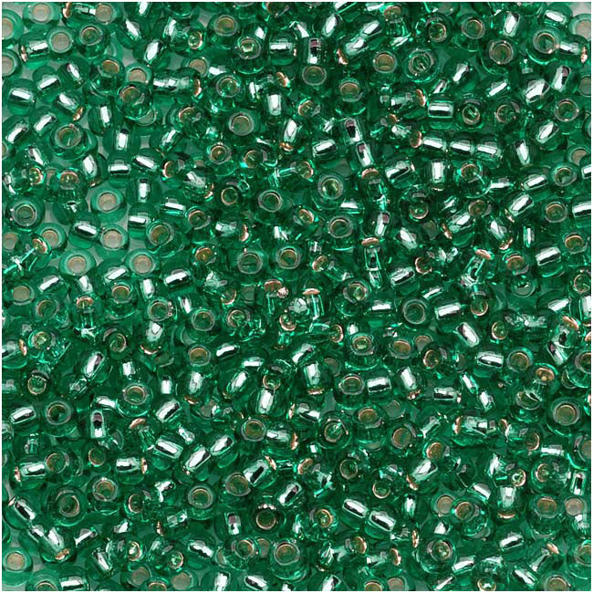 Toho Round Seed Beads 11/0 #24B 'Silver Lined Dark Peridot' 8g