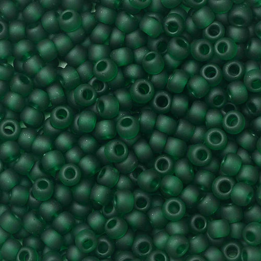 Toho Seed Beads, Round 11/0 #939F 'Transparent Frosted Green Emerald' (8 Grams)
