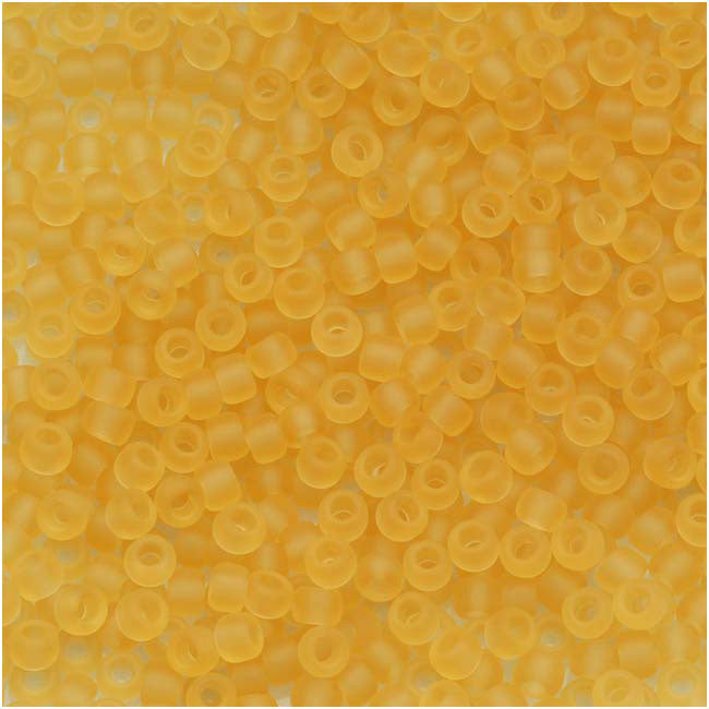 Toho Round Seed Beads 11/0 #2F 'Transparent Frosted Light Topaz' 8g