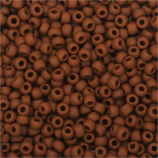 Toho Round Seed Beads 11/0 46LF 'Opaque Frosted Terra Cotta' 8 Gram Tube