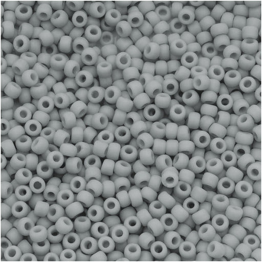 Toho Round Seed Beads 11/0 #53F 'Opaque Frosted Gray' 8g