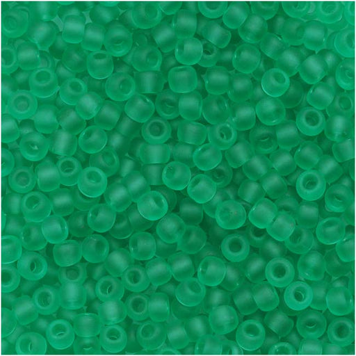 Toho Round Seed Beads 11/0 72F 'Transparent Frosted Dark Peridot' 8 Gram Tube