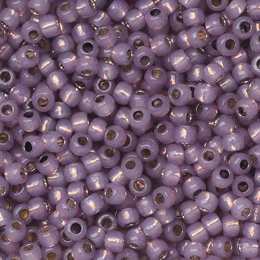 Toho Seed Beads, Round 11/0 #PF2108 'PermaFinish Silver Lined Milky Amethyst' (8 Grams)