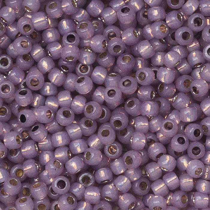 Toho Seed Beads, Round 11/0 #PF2108 'PermaFinish Silver Lined Milky Amethyst' (8 Grams)