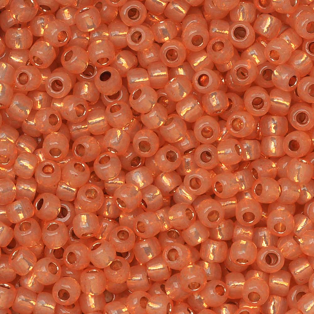 Toho Seed Beads, Round 11/0 #PF2112 'PermaFinish Silver Lined Milky Grapefruit' (8 Grams)