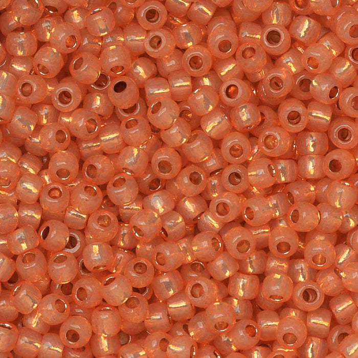 Toho Seed Beads, Round 11/0 #PF2112 'PermaFinish Silver Lined Milky Grapefruit' (8 Grams)