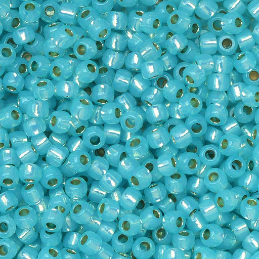 Toho Seed Beads, Round 11/0 #PF2117 'PermaFinish Silver Lined Milky Aqua' (8 Grams)