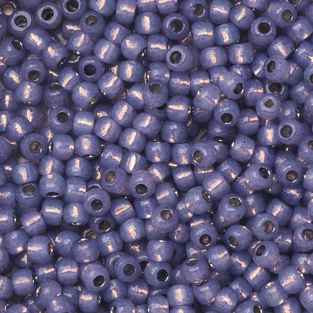Toho Seed Beads, Round 11/0 #PF2124 'PermaFinish Silver Lined Milky Tanzanite' (8 Grams)