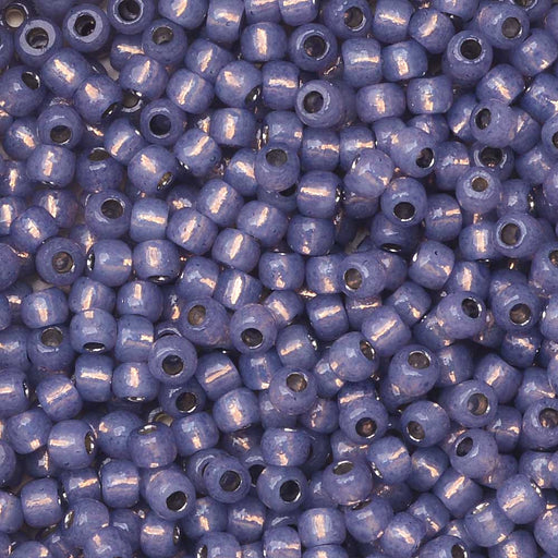 Toho Seed Beads, Round 11/0 #PF2124 'PermaFinish Silver Lined Milky Tanzanite' (8 Grams)