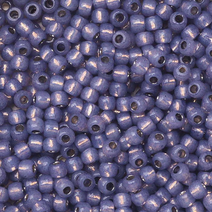 Toho Seed Beads, Round 11/0 #PF2124 'PermaFinish Silver Lined Milky Tanzanite' (8 Grams)