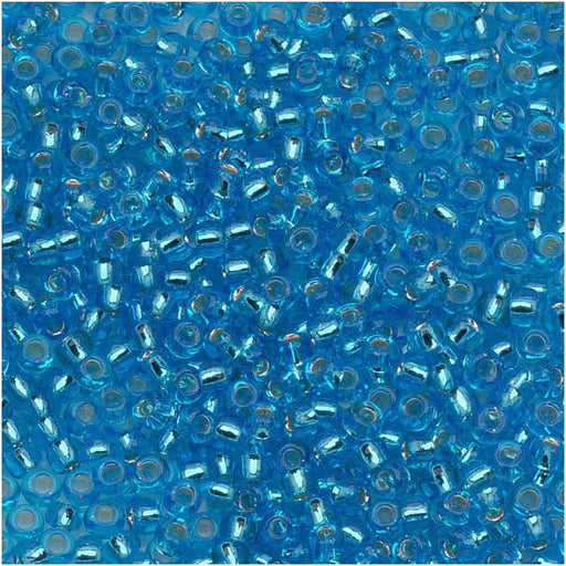 Toho Round Seed Beads 11/0 #23B 'Silver Lined Dark Aqua' 8g
