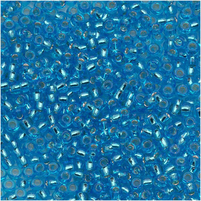 Toho Round Seed Beads 11/0 #23B 'Silver Lined Dark Aqua' 8g